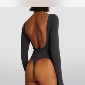 SKIMS Black Long Sleeve Bodysuit